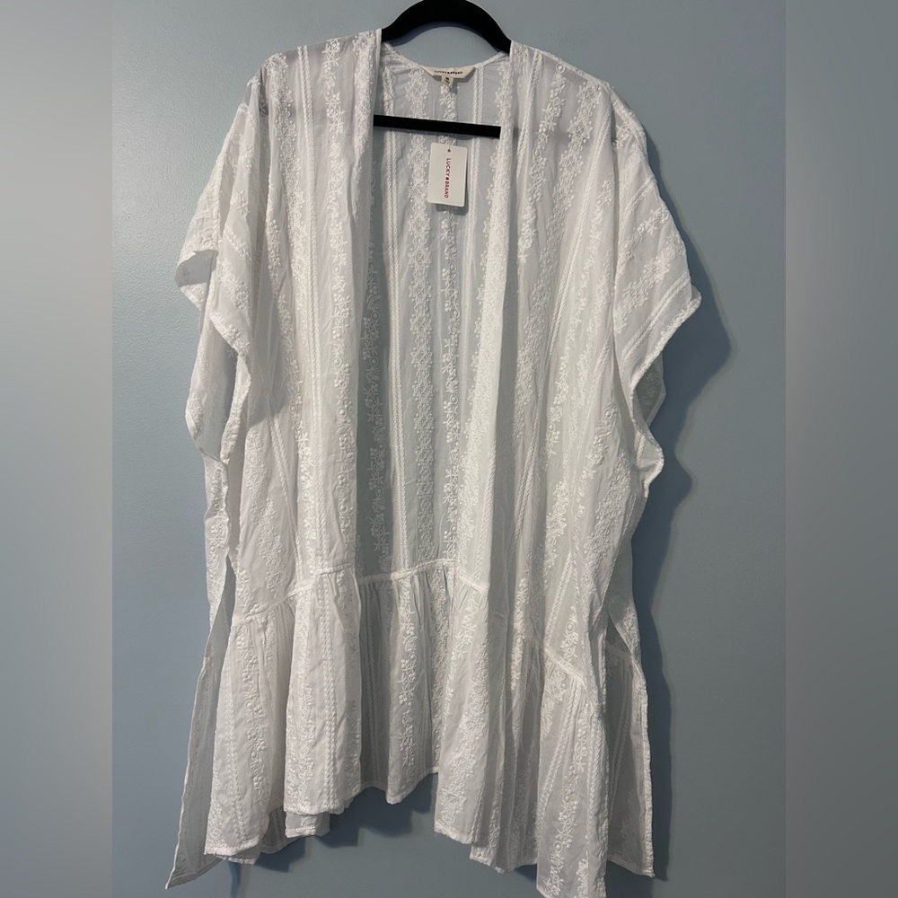 Lucky Brand one size white Cotton Kimono